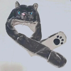 Fuzzy long animal hat NWOT